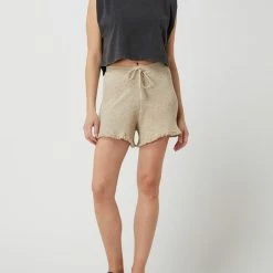 Only Strickshorts Mit Leinen-Anteil Modell 'Lina' - Sand