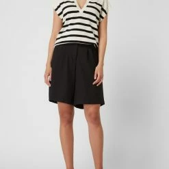 Only Bermudas Aus Krepp Model 'Violet' - Schwarz