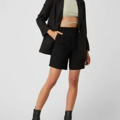 Only Bermudas Mit Bundfalten Modell 'Berry' - Schwarz