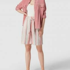 Christian Berg Woman Leinenshorts Mit Streifenmuster - Offwhite