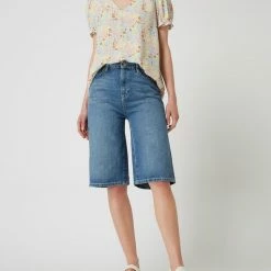 Esprit Jeansbermudas Aus Baumwolle - Dunkelblau