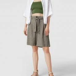 Christian Berg Woman Bermudas Mit Stoffgürtel - Khaki Meliert