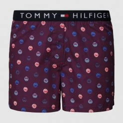TOMMY HILFIGER Shorts Mit Logo-Bund Und Allover-Muster - Marineblau