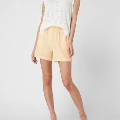 Vila Shorts Aus Baumwoll-Leinen-Mix Modell 'Chellie' - Apricot