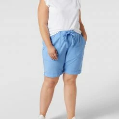 KAFFE Curve PLUS SIZE Shorts Mit Seitlichen Eingrifftaschen - Himmelblau