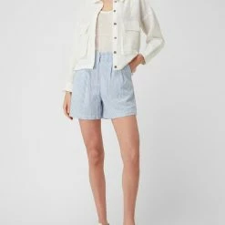 Vila Shorts Aus Seersucker Modell 'Nilia' - Hellblau