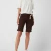 Cream Bermudas Mit Stretch-Anteil Modell 'Cindy' - Dunkelbraun