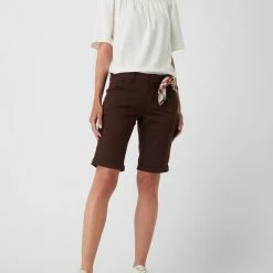 Cream Bermudas Mit Stretch-Anteil Modell 'Cindy' - Dunkelbraun