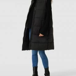 Mamalicious Umstands-Steppweste Mit Stehkragen Modell 'MLURSA LONG WAISTCOAT' - Schwarz