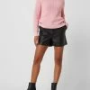 Tom Tailor Denim Shorts In Leder-Optik - Schwarz