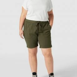 KAFFE Curve PLUS SIZE Shorts Mit Seitlichen Eingrifftaschen - Khaki